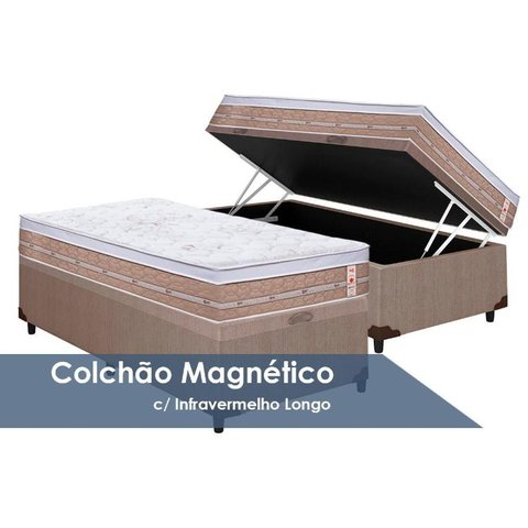 Colchão Castor Premium Magnético+Baú Bege 88x188