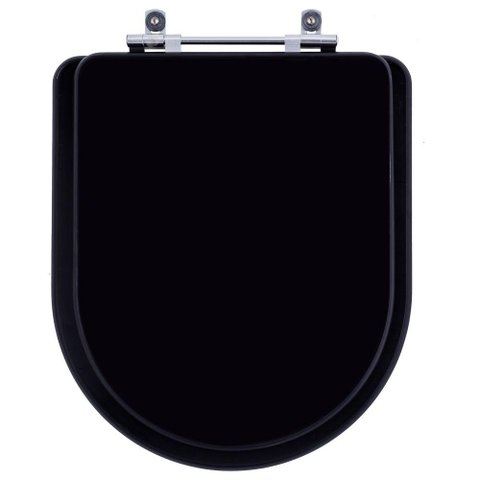 Assento Sanitário Poliéster Carrara Preto Fosco para vaso Deca