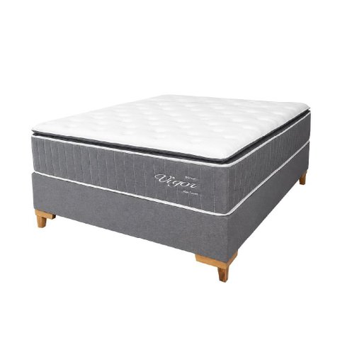 Cama Box Queen + Colchão Molas Ensacadas Topazio Vigor 158x198x68cm