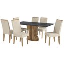 Ver imagem 3 de Kit 4 Cadeiras Sala Jantar 2cad142ng 4 Un Nogueira/suede Marrom A033 - Kappesberg