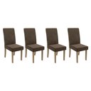 Ver imagem 1 de Kit 4 Cadeiras Sala Jantar 2cad142ng 4 Un Nogueira/suede Marrom A033 - Kappesberg