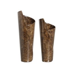 Vaso Decorativo de Mesa de Cerâmica Marrom Dupla Florença Petra - 7