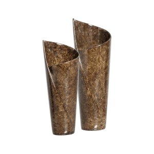 Vaso Decorativo de Mesa de Cerâmica Marrom Dupla Florença Petra