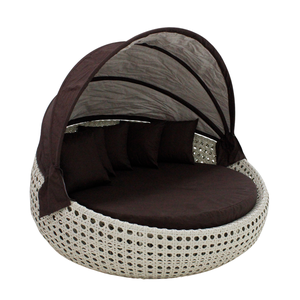 Sofá Área Externa Chaise 1,60m com Toldo de Alumínio Fibra Sintética com Almofadas Impermeáveis