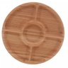 Petisqueira de Bambu 5 Divisórias 25cm Lyor Round Aperitivos Tábua Redonda Servir Petiscos - 4