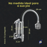 Torneira Gourmet Cromado Flexível com Filtro Blindado Parede Cozinha Del Metais - 1
