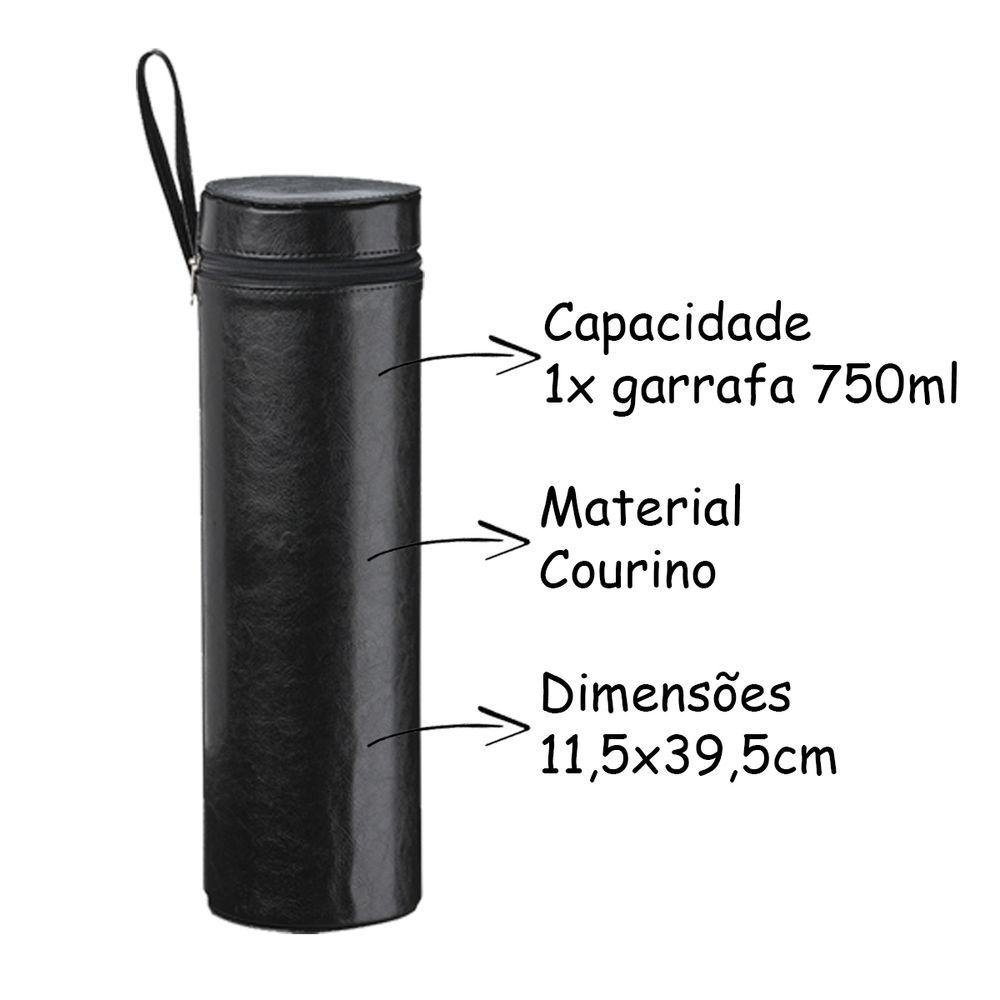 Bolsa Tubete para Transportar Garrafa de Vinho em Courino - 4