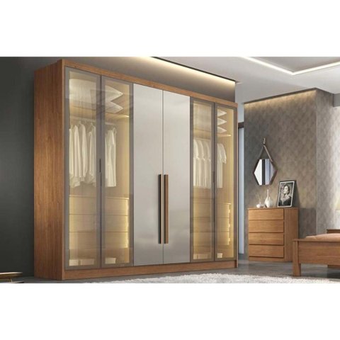 Guarda Roupa Casal Linea 6 Portas 6GAVS Fendi N. Horizonte