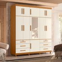 Ver imagem 1 de Guarda Roupa Triton Plus 11 Portas Cinamomo/off White - Abz