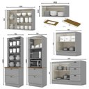 Ver imagem 3 de Cozinha Completa 6 Peças Americana Cinza com Cristaleira Tampo Nature - Móveis Henn Cinza