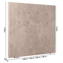 Ver imagem 4 de Cabeceira Cama Box Solteiro Luana 90cm Veludo Bege