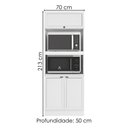 Ver imagem 3 de Paneleiro Duplo Torre Quente 3 Portas 213x70 Cm Unna Branco Poliman