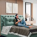 Ver imagem 2 de Almofada para Cabeceira Encosto Apoio Lombar Spot 140cm com Porta Celular Veludo - Desk Design