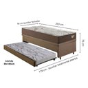 Ver imagem 2 de Bicama Solteirão Box Baú com Linho Marrom 96x203 com Colchão Relax Adorabile Molas Ensacadas Ecoflex