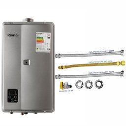 Aquecedor Rinnai 27 Litros E27 Feh Gn Prata (digital) + Kit Ligação de 40cm - 2