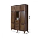 Ver imagem 4 de Guarda-roupa Solteiro Pará 7 Portas 3 Gavetas 4 Prateleiras com Espelho Imbuia Natural - Rodmóveis