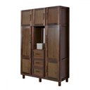 Ver imagem 2 de Guarda-roupa Solteiro Pará 7 Portas 3 Gavetas 4 Prateleiras com Espelho Imbuia Natural - Rodmóveis
