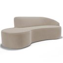 Ver imagem 1 de Sofá 3 Lugares Curvo Living Firenze Direito D02 Veludo Champagne 180cm C-68 - Lyam
