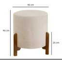 Ver imagem 3 de Kit 2 Puff Thor Sued Veludo Linho Corino Luxo Bege Base em Madeira Maciça