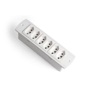 Régua Caixa de Tomada Embutir Mesa 4 Tomadas Flex Branco