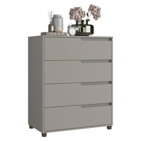 Cômoda 80cm com 4 Gavetas Multimóveis Cr35243 Cinza