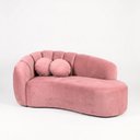 Ver imagem 3 de Sofá Curvo 3 Lugares Orgânico Confortável Serena Veludo Rosa - Montanari'S Decor