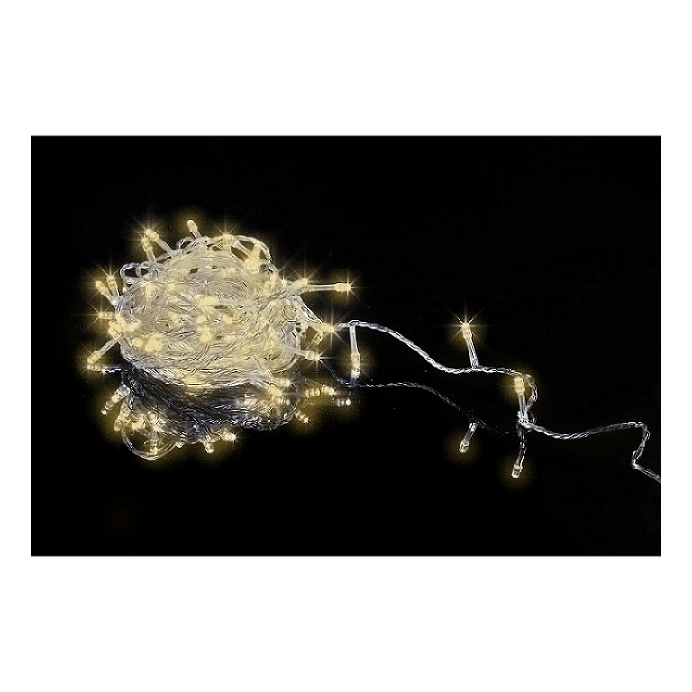 Pisca Pisca Branco Quente LED Natal 8 Funções 100 Leds 9M 127v
