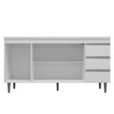 Ver imagem 6 de Balcão Gabinete Cozinha Andréia 150cm Com Tampo 3 Portas Branco - Desk Design
