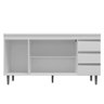 Balcão Gabinete Cozinha Andréia 150cm Com Tampo 3 Portas Branco - Desk Design - 6