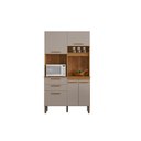 Ver imagem 2 de Armário de Cozinha 5 Portas 2 Gavetas Dubai Salleto Cinamomo/off White