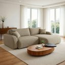 Ver imagem 1 de Sofá Cama Modular Orgânico Retrátil 4 Lugares 230cm Base Madeira Maciça Cancún