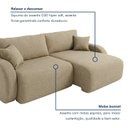 Ver imagem 6 de Sofá Cama Modular Orgânico Retrátil 4 Lugares 230cm Base Madeira Maciça Cancún