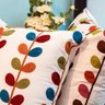 Capa de Almofada em Linho Bordada Luxo Decorativa 43x43 Cm Estampa D - 3
