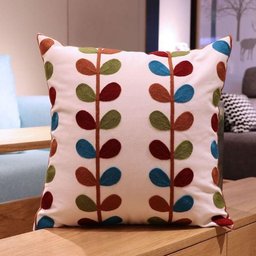 Capa de Almofada em Linho Bordada Luxo Decorativa 43x43 Cm Estampa D - 2