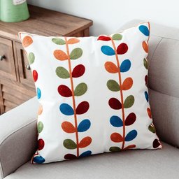 Capa de Almofada em Linho Bordada Luxo Decorativa 43x43 Cm Estampa D - 1