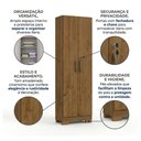 Ver imagem 4 de Armário Multiuso 2 Portas com Chave e Pés Versatile Marrom/Cinamomo