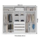 Ver imagem 4 de Guarda-roupa Casal Porto 6 Portas 4 Gavetas Branco/azul - Politorno