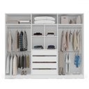 Ver imagem 3 de Guarda-roupa Casal Porto 6 Portas 4 Gavetas Branco/azul - Politorno
