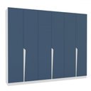 Ver imagem 2 de Guarda-roupa Casal Porto 6 Portas 4 Gavetas Branco/azul - Politorno