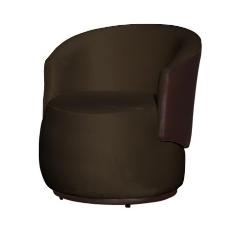 Poltrona Organica Recepção para Sala Aisha Corano Marrom e Veludo Marrom - Incasa Decor