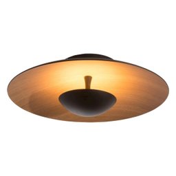 Plafon Led Sobrepor Redondo 25w Preto Freijó Luz Amarela Yamamura - 5