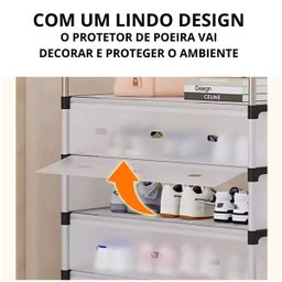 Sapateira 6 Andares 18 Pares Sapatos Sandalia Porta Objetos Livro Hall de Entrada Organizaçao Multiu - 5