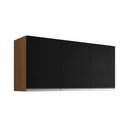 Ver imagem 1 de Armário Módulo Aéreo Andreia 120cm 3 Portas - Ajl Móveis Cor Amêndoa-preto