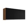 Armário Módulo Aéreo Andreia 120cm 3 Portas - Ajl Móveis Cor Amêndoa-preto - 1