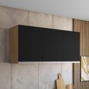 Ver imagem 2 de Armário Módulo Aéreo Andreia 120cm 3 Portas - Ajl Móveis Cor Amêndoa-preto