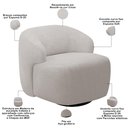 Ver imagem 4 de Poltrona Decorativa Orgânica Giratória para Sala Living Barolo L06 Bouclê Cinza - Lyam Decor