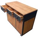 Ver imagem 4 de Buffet Gourmet Industrial com 3 Gavetas, 3 Portas e 4 Rodízios