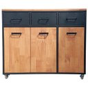 Ver imagem 1 de Buffet Gourmet Industrial com 3 Gavetas, 3 Portas e 4 Rodízios