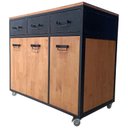 Ver imagem 3 de Buffet Gourmet Industrial com 3 Gavetas, 3 Portas e 4 Rodízios