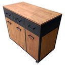 Ver imagem 5 de Buffet Gourmet Industrial com 3 Gavetas, 3 Portas e 4 Rodízios